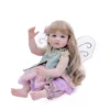 Cloveray 22 inch Full Body Vinyl Realistic Reborn Baby Doll Super Cute Fairy Vinyl Doll With Wings Handmade Art Birthday Gift