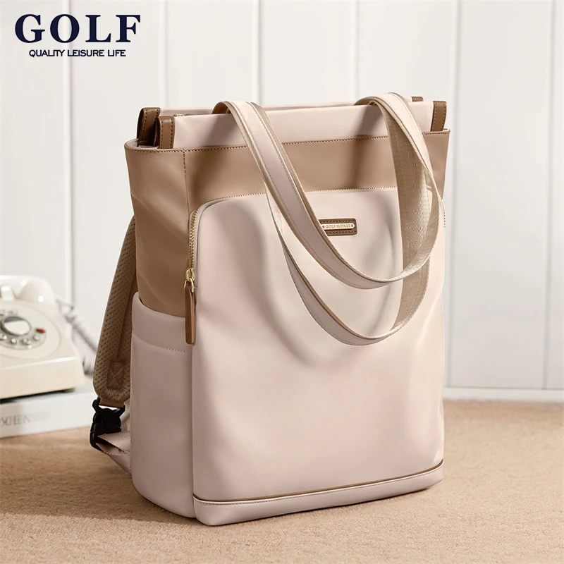 GOLF QUALITY Aesthetic Backpacks Large Capacity Waterproof 15.6? Computer Tote Bag Lightweight Casual Commuter Handbag