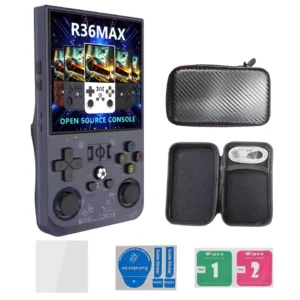 R36MAX Retro Handheld Video Game Console Linux System 4.0Inch IPS Screen Portable Pocket Video Player 64GB 128GB Games Kids Gif