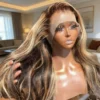 Body Wave 13x4 Hd Transparent Lace Front Wig Colored Highlight Human Hair Wigs For Women Brazilian 4/27 Blonde Pre Plucked Wigs