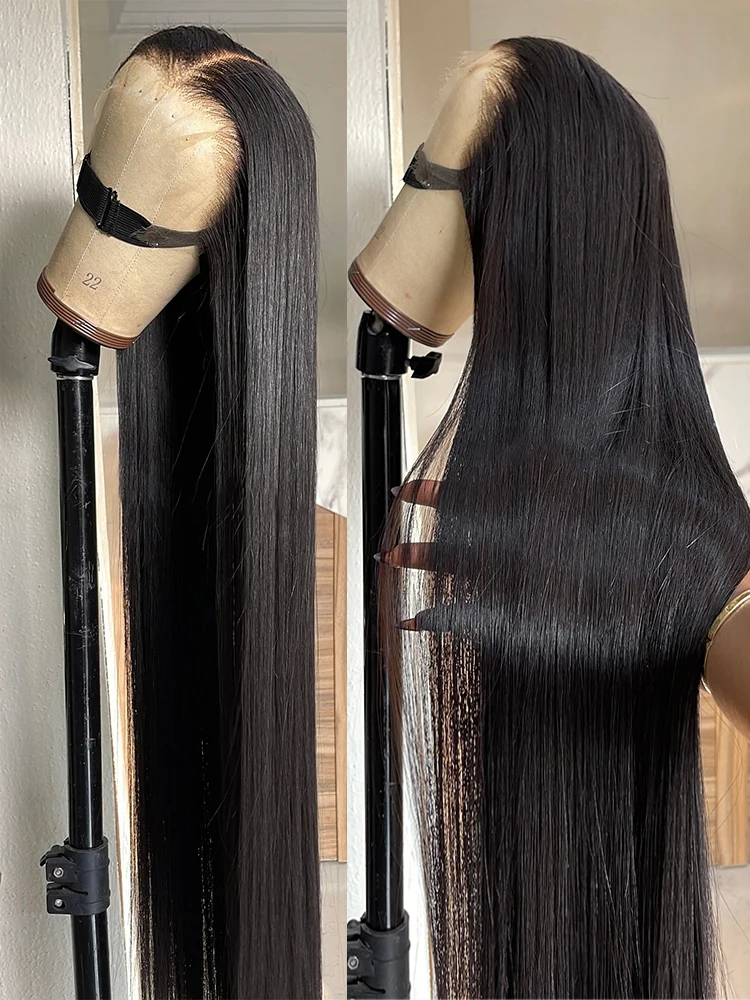Brazilian Bone Straight 13x6 Lace Front Wig Remy For Black Women 40 46 Inch 300 Density 13x4 Hd Lace Frontal Human Hair Wig 100%