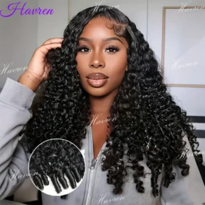 Deep Wave Burmese Curly Wigs Human Hair Lace Frontal Wig for Women 13x4 13x6 Curly HD Lace Front PrePlucked Wigs with Spiral End
