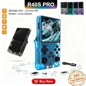 Open Source R40S Pro Retro Handheld Video Game Console Linux System 3.5 Screen 64G/128G 30000+ Games Portable Pocket Player Gift