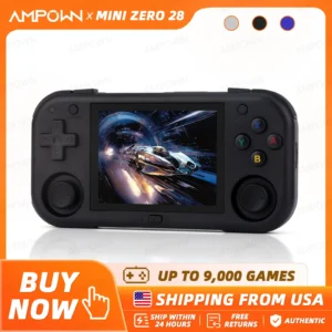 Ampown Mini Zero 28 Retro Handheld Game Console 2.8'' IPS Screen A133P Processor Android System MAGICX ZERO28 Video Player Gifts