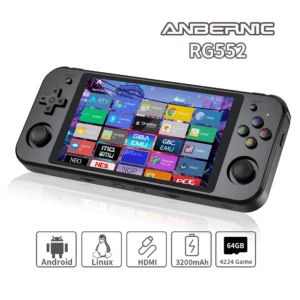ANBERNIC RG552 Handheld Game Console 5.36?? IPS Screen Android Linux Dual Systems Retro Video Game Player Built in 4000+ Games