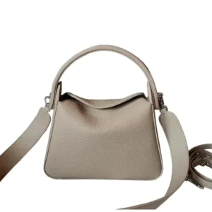 Elegant 100% Natural Togo Cowhide Leather Tote Wide Straps Female Shoulder Bag Grey Black Doctor Bag Luxury Girl Handbag