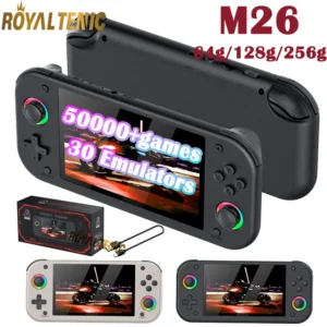 M26 64G/128G/256G 50000Games Video Game Console 5.1inch 800*480 with RGB Colorful Joystick HD TV Games Home TWO Players Kid Gift