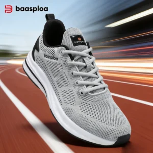 Baasploa Men Running Shoes Brand 2025 Male Designer Mesh Casual Sneakers Lightweight Lace-Up New Male Outdoor Sports Tennis Shoe
