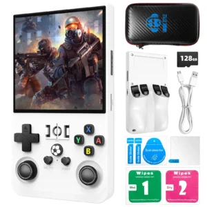 Open Source R36Max Newest Handheld Game Console Portable Hand Held 4.0-in 4k HD IPS Screen Large Battery Best Gift For Boy Girl