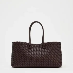 ELONGATED WOVEN SHOPPER BAG Fashionable Top Handle Tote Bag, Women's Shoulder Handbags Luxury Design for Everyday Style