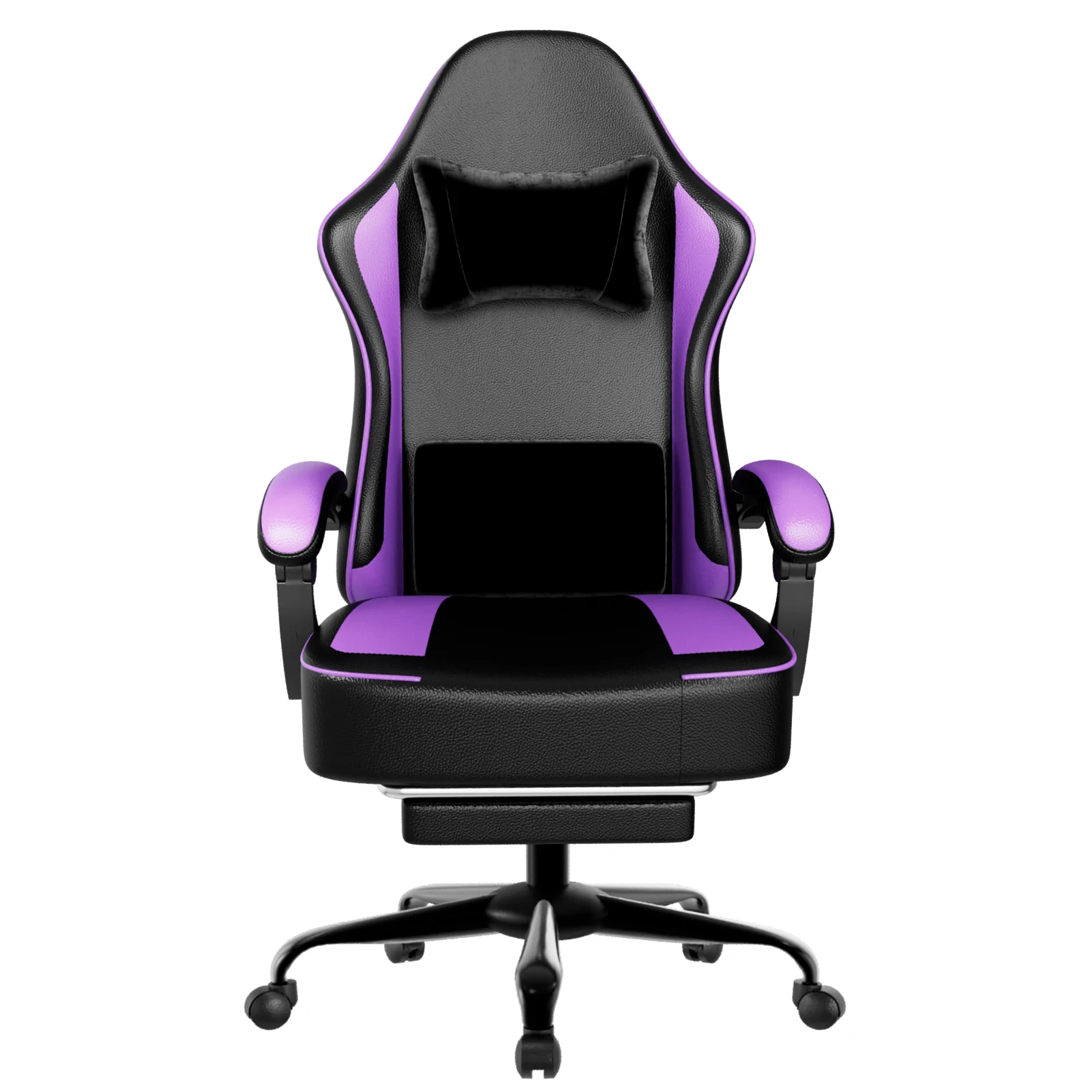 Gaming Chair with Pocket Spring Cushion and Footrest, Ergonomic Computer Chair for Adults, Breathable PU Leather Game Chair, Adj