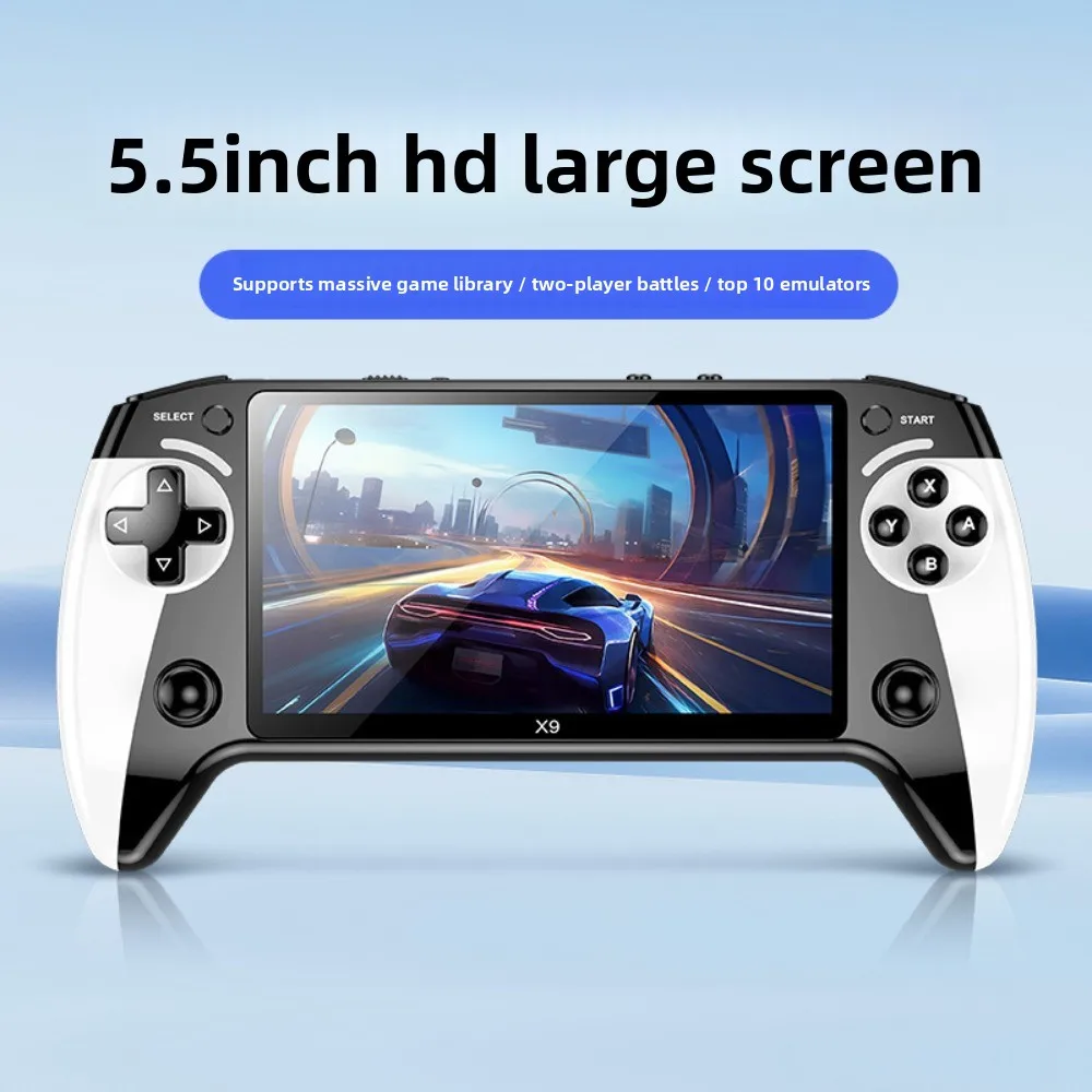 X9 Retro Handheld Game Console, Saker Game Console 5.5-Inch HD IPS Screen, 20000+ Classic Games,TV Connection,Expandable Storage
