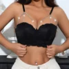 Women Sexy Lace 3/4 Cup Bralettes Diamond Chain Sexy Lingerie Suitable For Dating Underwire Push-Up Bras  Anti-Sagging Underwear