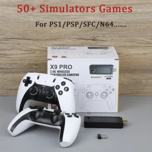 X9PRO TV Video Game Console Retro Game Stick 50+Emulator For PS1 PSP NDS N64 50000 Classic Games with 2.4G Dual Controller Gift