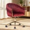 elegant velvet office chairs with gold legs, adjustable height, casters, designed for women, plus handcrafted accent armchairs