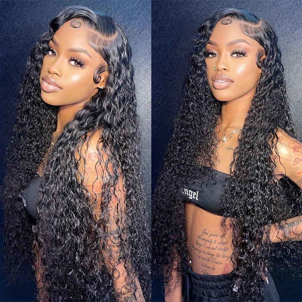 36Icnh 13x4 HD Transparent Lace Frontal 250% Density 13x6 Deep Wave Human Hair Wig-Natural Look Frontal Lace Wig