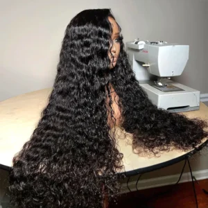 Vietnamese Water Wave Raw Human Hair Glueless Wig Invisi Strap 360 Full HD Lace Frtonal Wig Deep Wave 13x6 13x4 Lace Front Wig