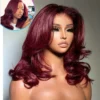 99j Burgundy Lace Front Wigs Human Hair Red Burgundy Wig 220% Density 13x6 Body Wave Lace Front Wigs Human Hair for Women