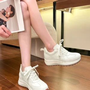 10cm Women Increasing Shoes Genuine Leather Sports Shoes Classic German Army Trainers 6cm Elevator Sneakers Luxury Design