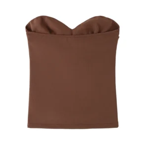 HXAO Women's Corset Crop Top Woman Summer Strapless Black Tube Top Ruched Backelss Sexy Solid Tops Off Shoulder Bustier 088