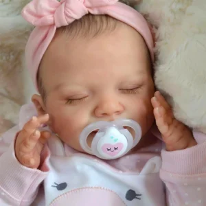 BABESIDE 20-Inch Silicone Reborn Baby Doll ? Lifelike Sleeping Newborn Girl with Sweet Smile & Accessories, Christmas Gift for K