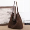 Soft Suede Cow Leather Women's Shoulder Crossbody Bags Luxury Designer Brand Ladies High Quality Large Tote Bag Autumn Winter
