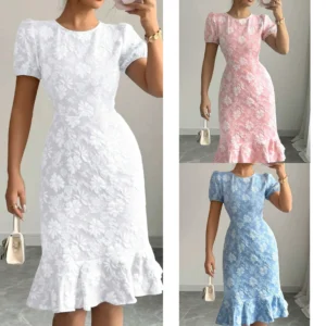 2025 summer new slim hip fashion temperament commuter casual versatile dress