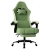Ergonomic Gaming Chair with Pocketed Spring Cushion, Breathable Fabric Computer Chair with Footrest, Adjustable Lumbar Support V