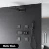 Gun gray brass luxury LED digital display constant temperature shower system embedded ceiling hot and cold water bathroom mixer