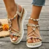 Fashion T-Strap Platform Sandals for Women New Mix Color Elastic Band Wedge Sandals Woman Summer Daily Open Toe Sandalias Female