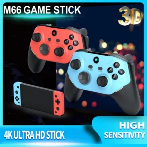 Velec Game Stick M66 4K HD with 128G & 20000+ New Games Dual Wireless Controller for 2 Players Perfect Gift for Kids & Adults