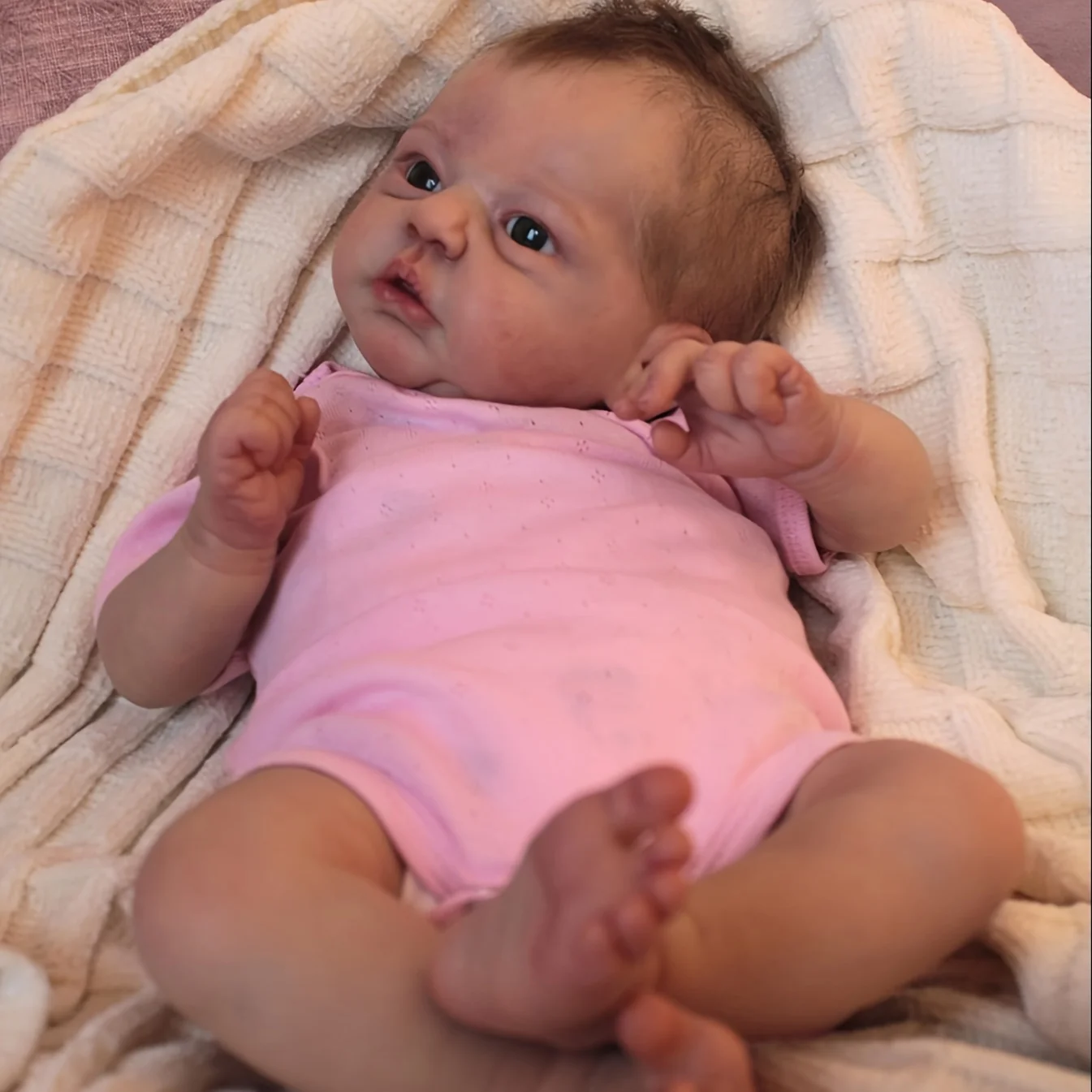 18 "-48 cm, beautifully reborn doll, vinyl, with painted hair, washable whole body, collectible family gift toy