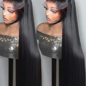 250 Density 13x6 HD Bone Straight Lace Front Wigs Human Hair Brazilian 40 42 Inch Glueless Lace Frontal Human Hair Wigs For Wome