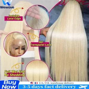 Wewave Straight Hd Lace Frontal Wig 13x6 Blonde Wig 613 38 Inch Wigs Human Hair Hd Frontal 13x4 Bleached Knoted For Woman