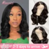 Short Body Wave Bob Wig 13x6 Transparent Lace Frontal Wig 100% Human Hair Brazilian Pre Plucked Wigs For Women 250% Density
