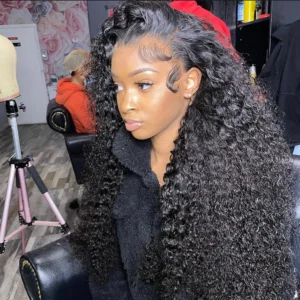 13X4 Deep Wave Lace Front Wigs Human Hair 180% Density Water Wave Frontal Wigs Curly Human Hair Wigs for Black Woman