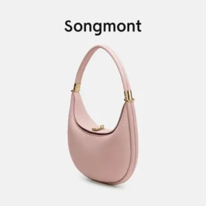 Songmont Crescent Bag Genuine Leather Mini For Women Sweet Style Magnetic Closure casual versatile pine crescent bag