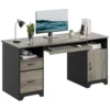 59” Industrial Wood Executive Desk with 2 Drawers And Storage Cabinet Customizable Computer Desk with File Drawer for Office Use