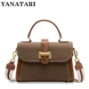 Luxury handbags female crossbody bags small square shoulder bag mom women bags new fashion 2025 genuine cowhide leather satchel