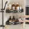NEW 3/2/1 PCS Adhensive Bathroom Shampoo Holder Shower Caddy Shelves Storage No Drill Shelf Corner Towel Holder Shelves For
