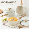 MICHELANGELO 3Pcs/set StickPot Home Non Stick Granite Coated Pan with Anti-Scald Handle Induction Cooker Soup Pot Kitchenware