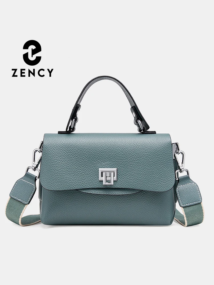Zency Women's Genuine Leather Top-Handle Bag Simple Fashion Envelope Luxury Brand Shoulder Handbag Small Crossbody for Female