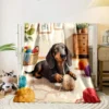 Multi-size Dachshund Theme Print Blanket Warm Soft Fluffy Kids and Adult Sofa Bed Throw Blanket Outdoor Travel Camping