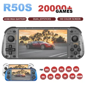 NEW 5.1 Inch R50S Retro Games Console IPS Screen 4200mAh Long-lasting Battery Portable Pocket Video Player Games 128G Boy Gifts