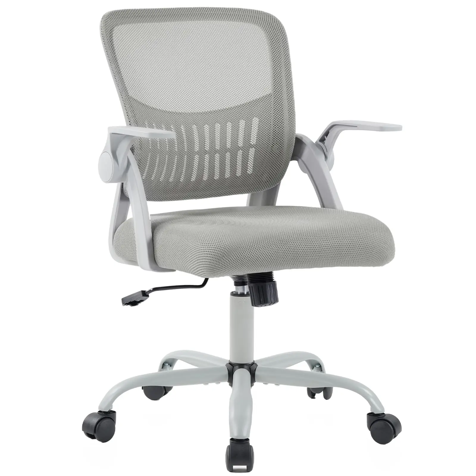 JHK Home Office Computer Chair Ergonomic Mid Back Desk with Lumbar Support 360? Swivel Height Adjustable with Flip-up Armrest