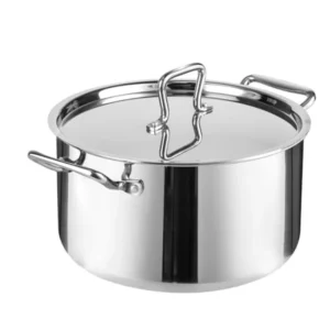 Wole-Clad Tri-Ply Stainl Steel Stockpot wit Lid 8 Quart Lar Cooking Pot All Stove Compatile Up to 600℉ 18/8 Stainl Steel Kitcen