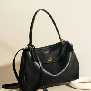 New Rodeobag Large Capacity Leather Women's Bag with Advanced Lock Fashion High Sensibility Underarm Bag