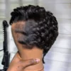 Short Pixie Cut Wigs Human Hair For Women- 6 Inch Short Curly Wave Wigs -250% Density Glueless Wigs With For Daily Use