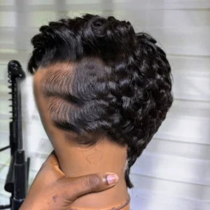 Short Pixie Cut Wigs Human Hair For Women- 6 Inch Short Curly Wave Wigs -250% Density Glueless Wigs With For Daily Use