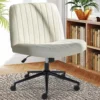 Adjustable Swivel Desk Chair with Wheels, Wide Seat for Cross-Legged Sitting, Comfortable Home Office Task Seating